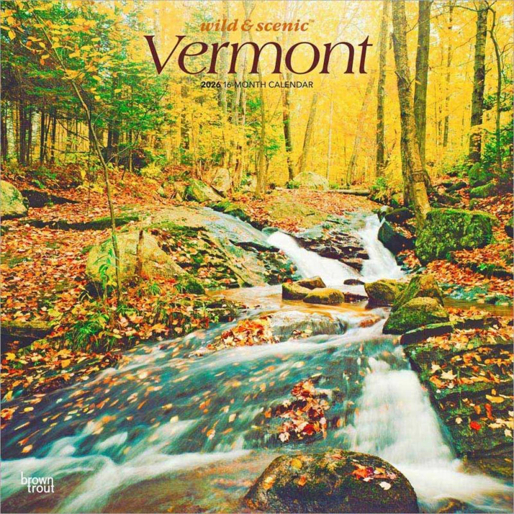 Browntrout Vermont Wild & Scenic 2026 12 x 12 Wall Calendar