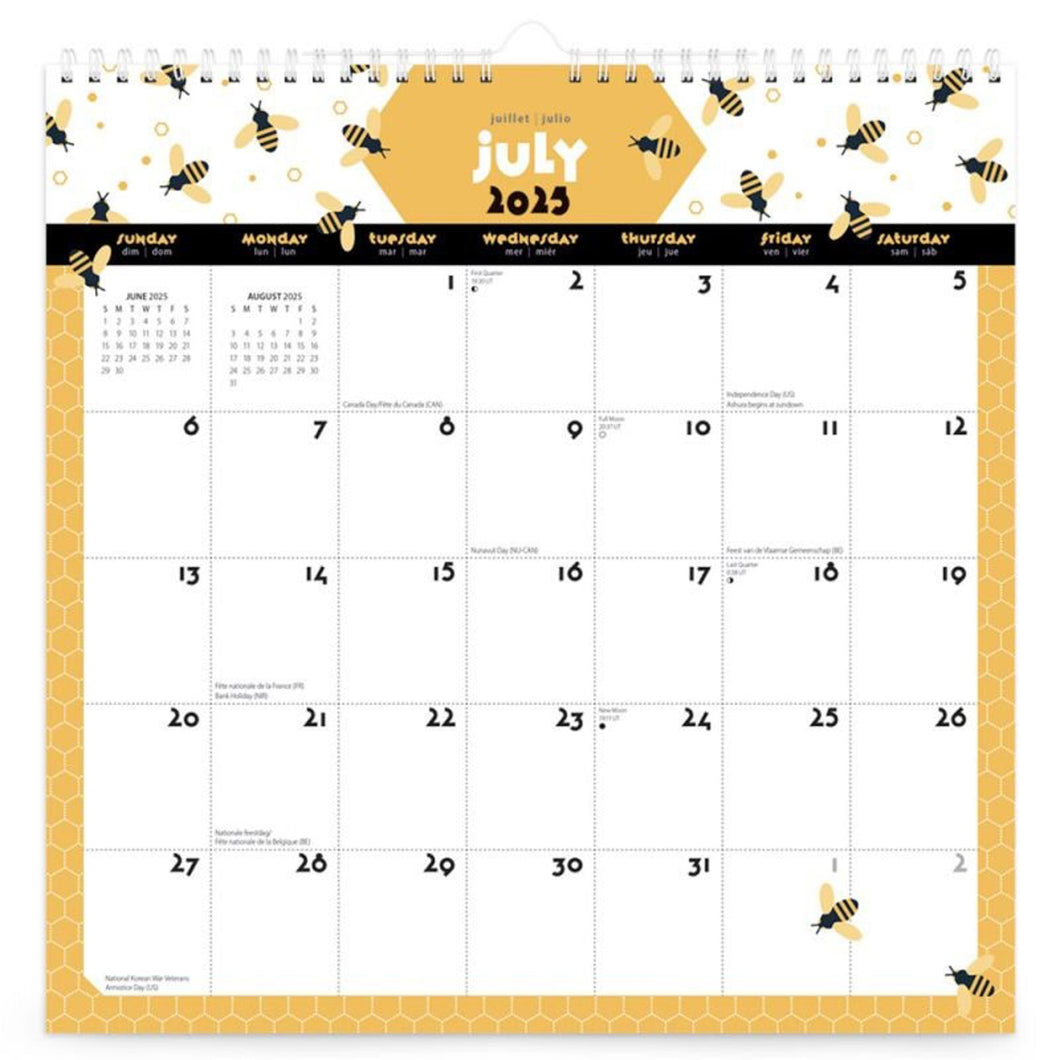 Browntrout Busy Bees 2026 12 x 12 Wire-O Wall Calendar