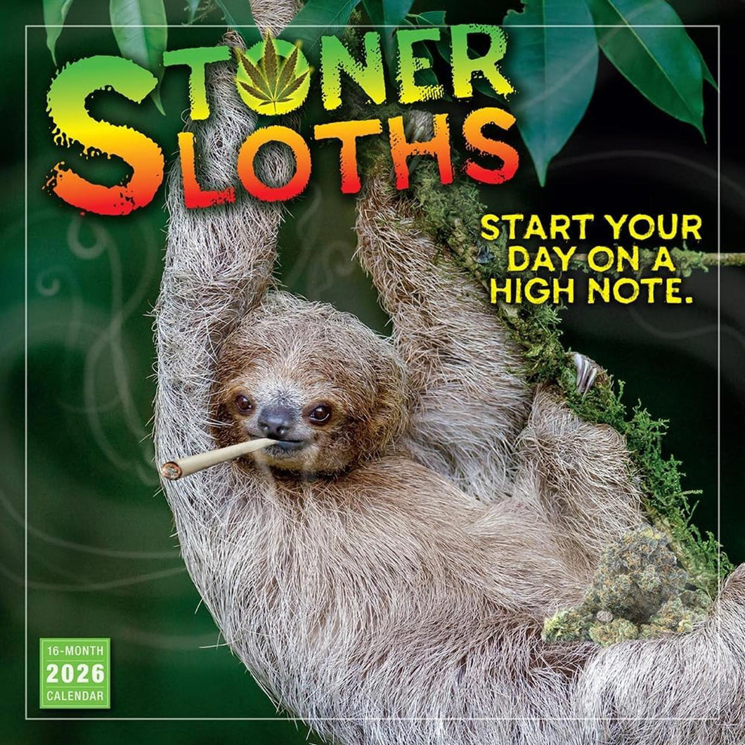 Sellers Publishing Stoner Sloths 2026 12 x 12 Wall Calendar