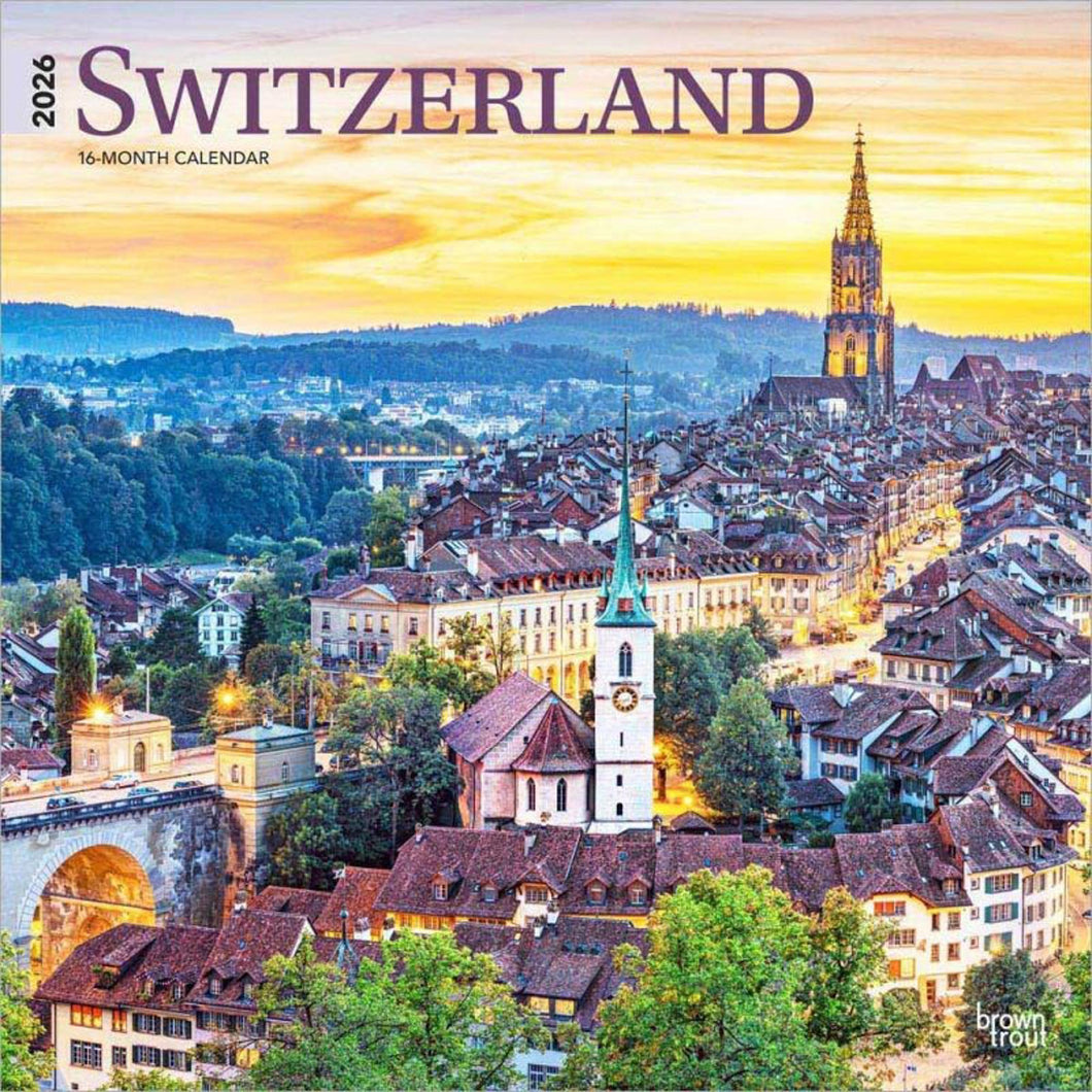 Browntrout Switzerland 2026 12 x 12 Wall Calendar