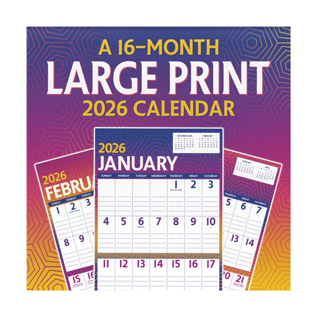 Trends International Large Print 2026 12 x 12 Wall Calendar