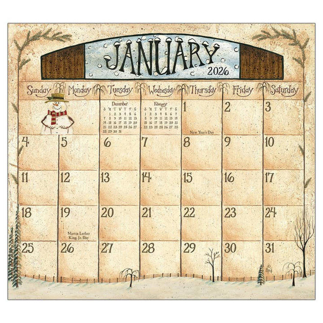 Legacy Folk Art By David 2026 Magnetic Calendar Pad