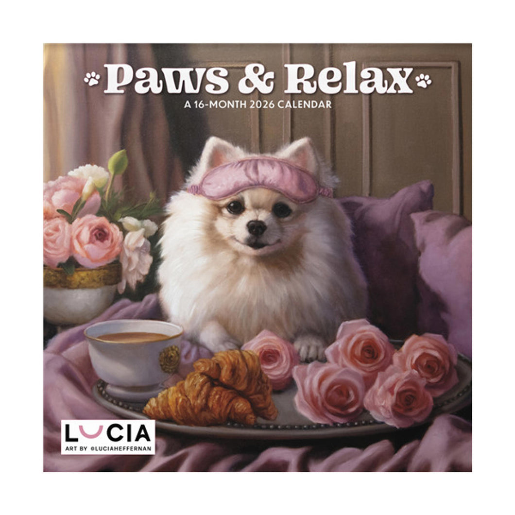 Trends International Lucia Heffernan - Paws and Rel 2026 12 x 12 Wall Calendar