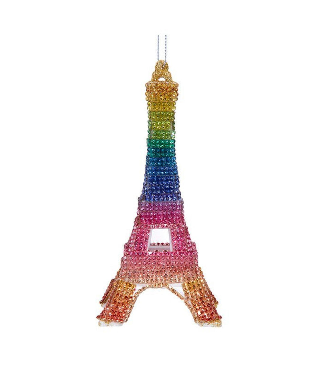 Bedazzled Eiffel Tower With Rainbow Rhinestones Ornament T3774