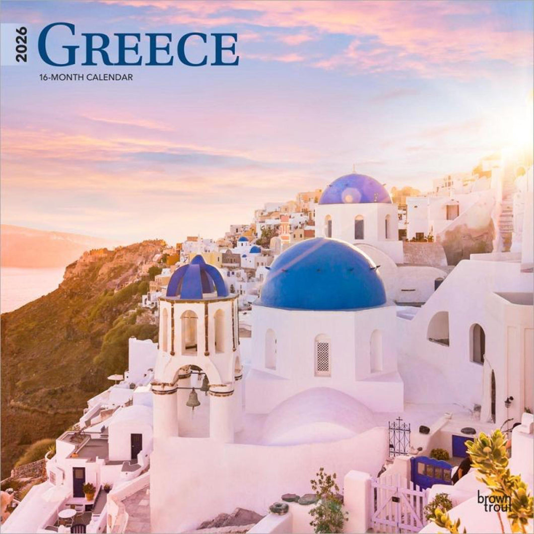 Browntrout Greece 2026 12 x 12 Wall Calendar