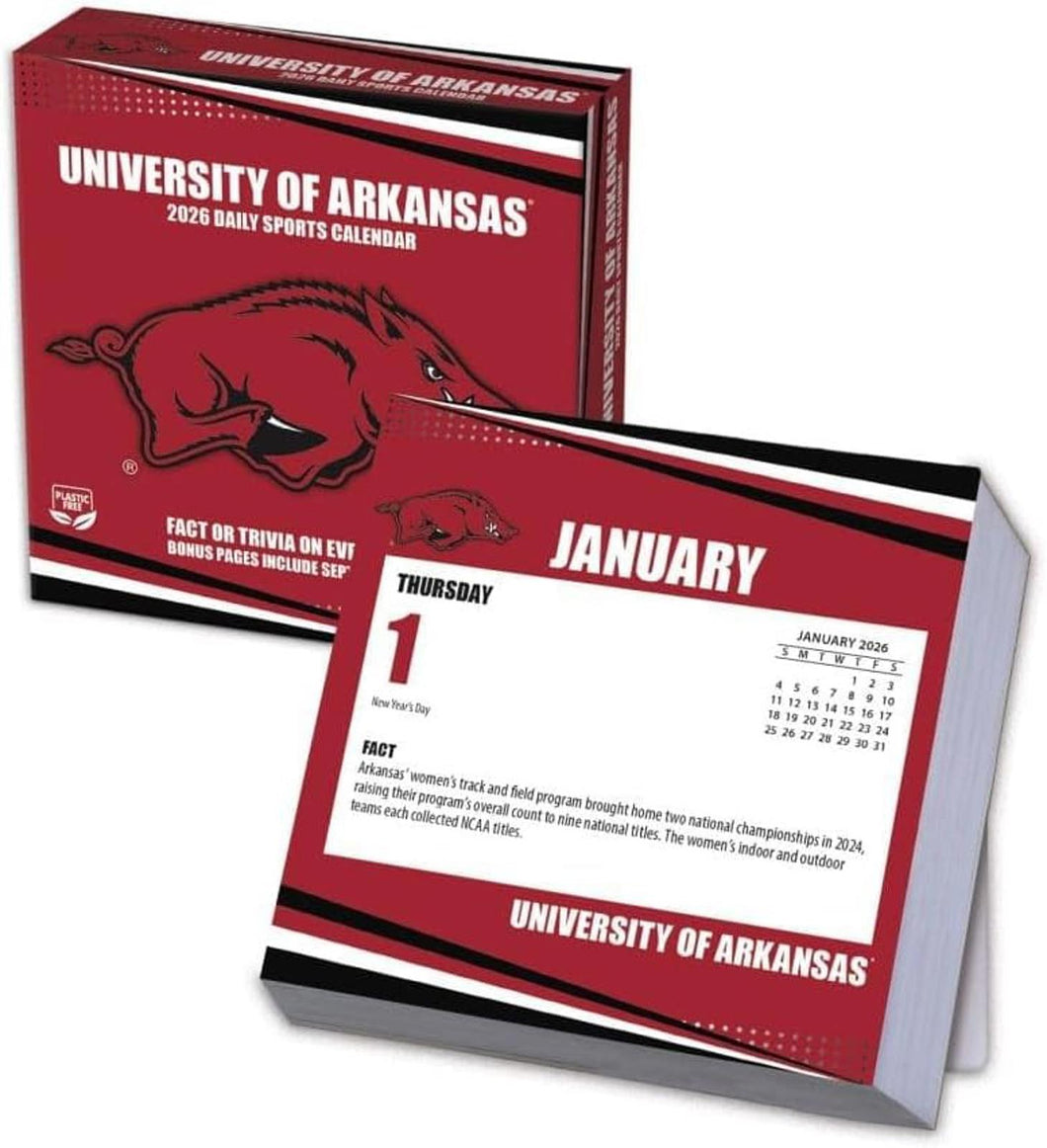 Turner Arkansas Razorbacks 2026 Daily Box Calendar