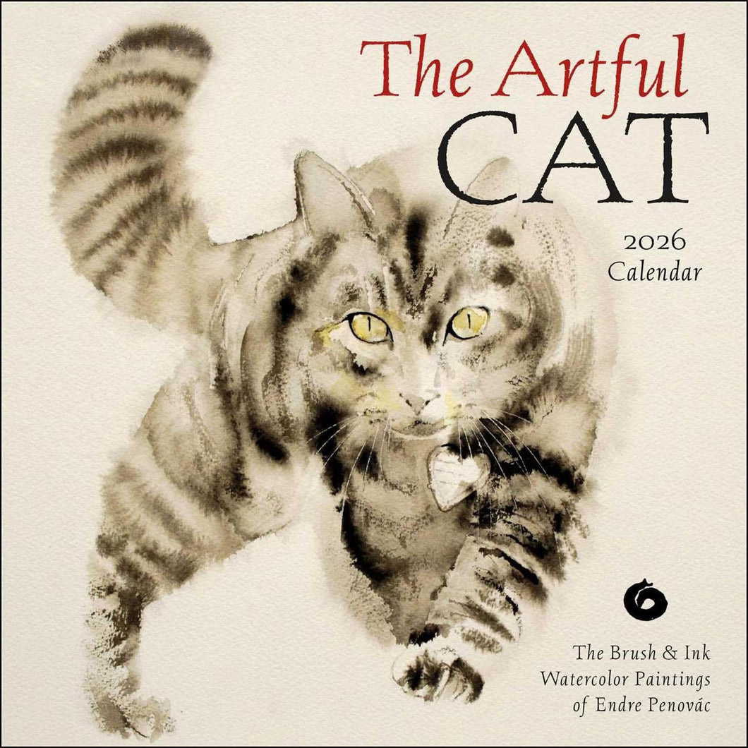 Amber Lotus The Artful Cat 12x12 2026 Wall Calendar
