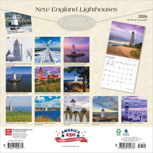 Load image into Gallery viewer, Browntrout New England Lighthouses 2026 12 x 12 Wall Calendar
