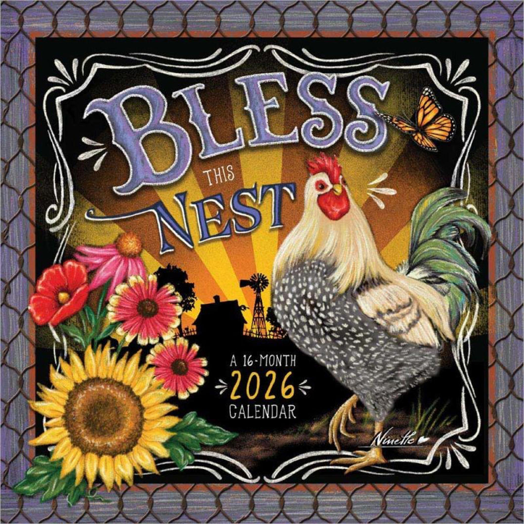 Browntrout Bless This Nest 2026 12 x 12 Wall Calendar