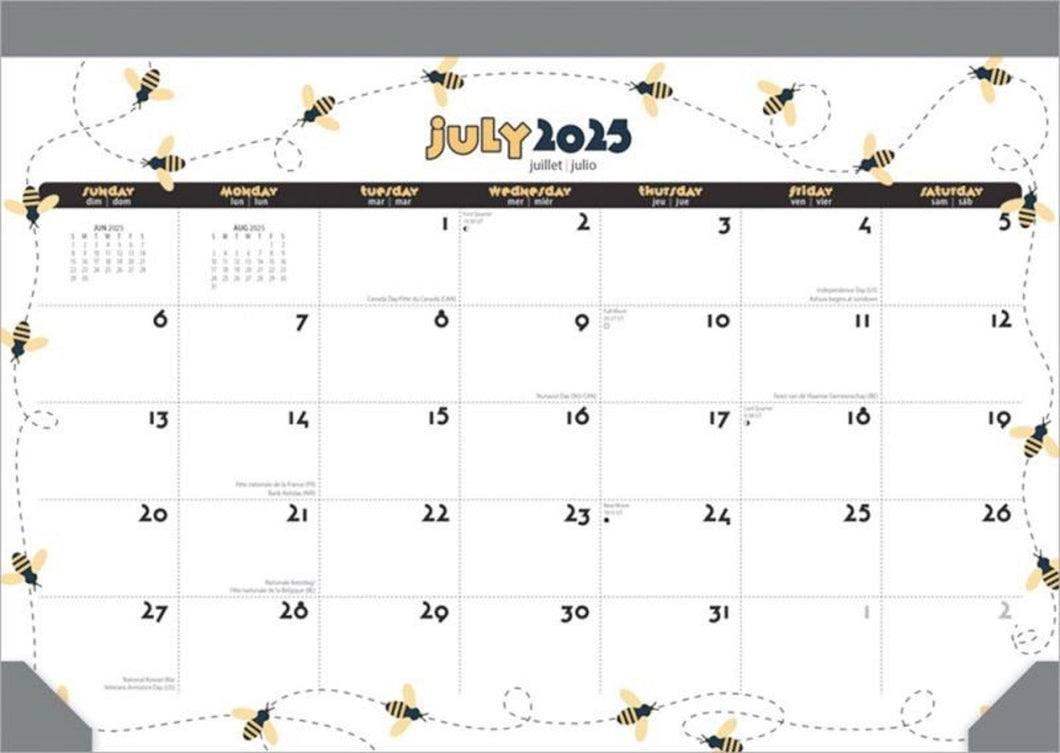 Browntrout Busy Bees 2026 14 x 10 Inch Monthly Desk Pad Calendar