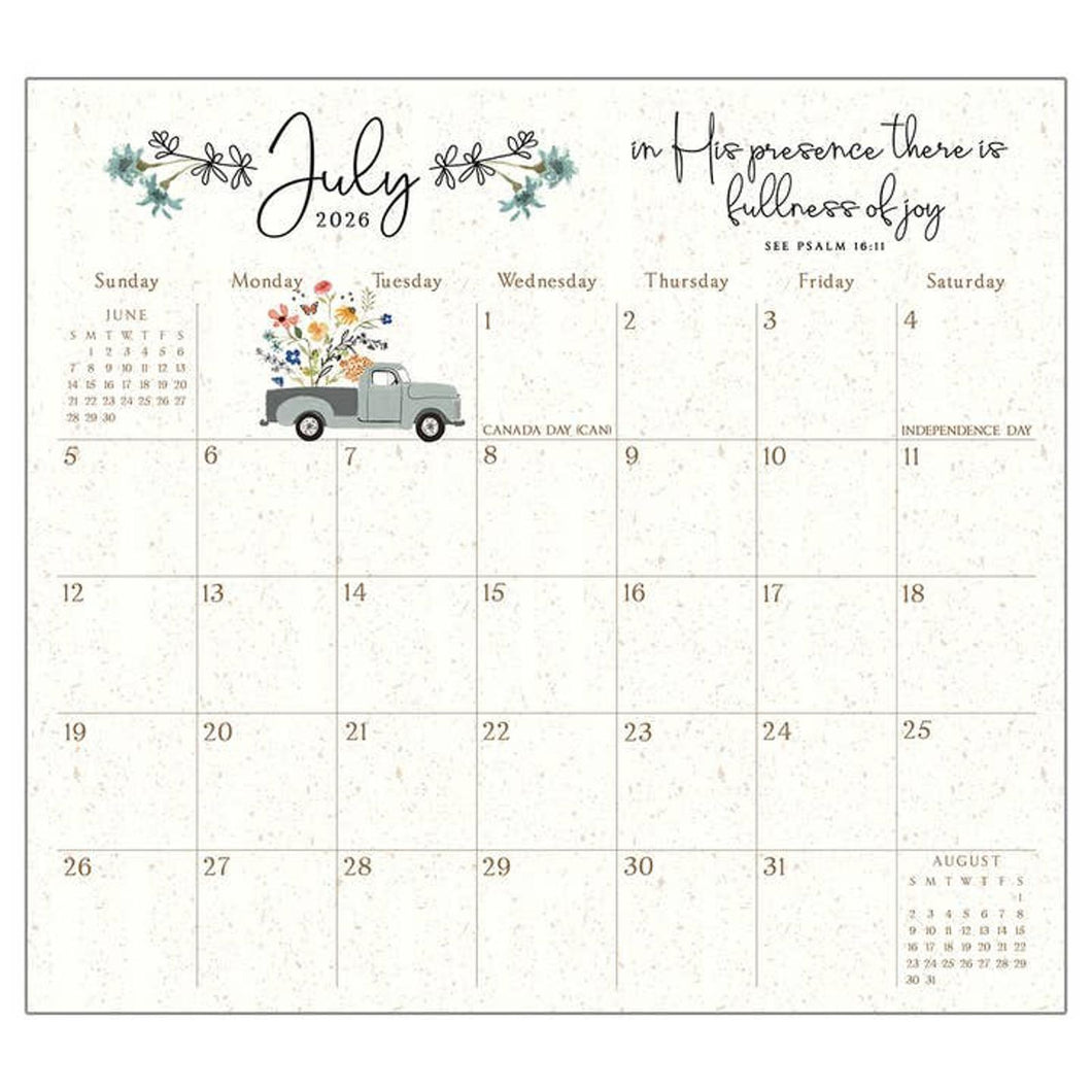Legacy Be Still Faith 2026 Magnetic Calendar Pad
