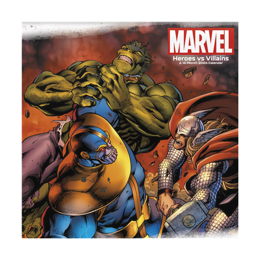 Trends International Marvel Heroes vs Villains 2026 12 x 12 Wall Calendar