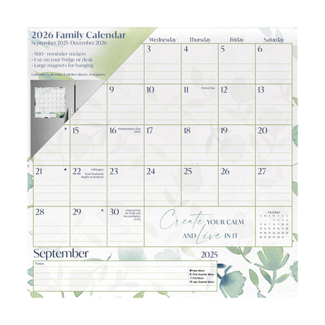 Trends International Whisper Song by Ste 2026 12 x 12 Magnetic Family Calendar