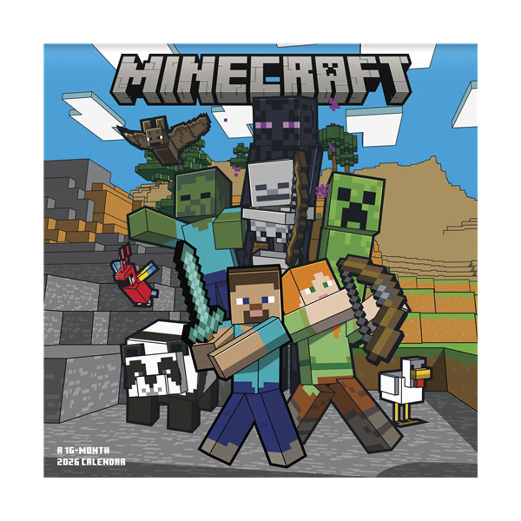Trends International Minecraft 2026 12 x 12 Wall Calendar