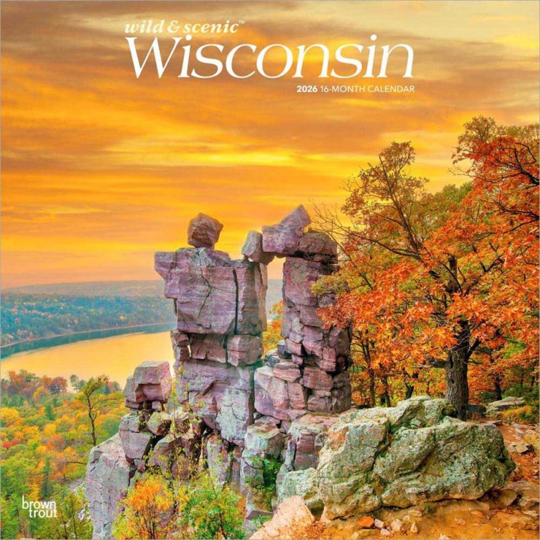 Browntrout Wisconsin Wild & Scenic 2026 12 x 12 Wall Calendar