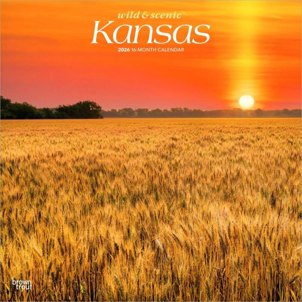 Browntrout Kansas Wild & Scenic 2026 12 x 12 Wall Calendar