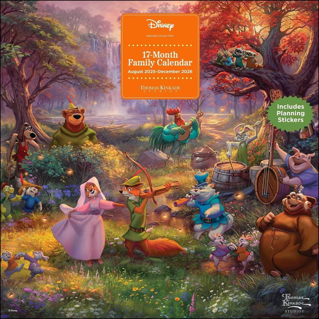 Andrews McMeel Disney Dreams by Thomas Kinkade Studios 17-Month 2025-2026 Fami