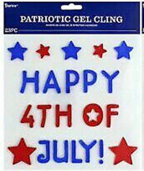 Darice Fourth of July Patriotic Gel Cling Happy 4th of July!