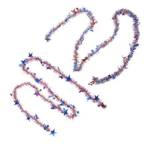 Darice Patriotic Fourth of July Garland: 9 feet, 2 Assorted Styles