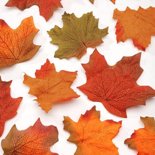 Darice® Decorative Fall Maple Leaves with Copper Glitter - 90 pieces