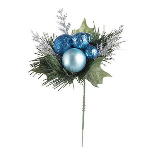 Darice Christmas Ornament Pick: Blue, 4 x 8 inches