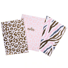 Load image into Gallery viewer, Graphique Leopard and Zebra Print Set of 3 Mini Journals
