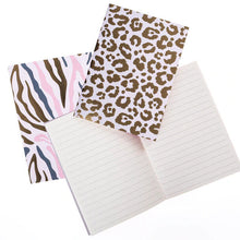 Load image into Gallery viewer, Graphique Leopard and Zebra Print Set of 3 Mini Journals
