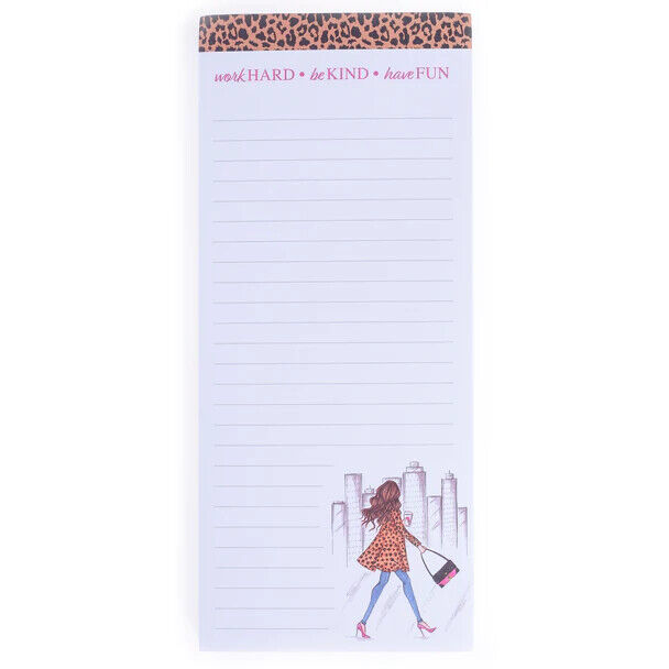 Graphique Fashion Girl Leopard Magnetic Notepad