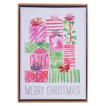 Load image into Gallery viewer, Graphique Watercolor Presents Large Classic Holiday Boxed Card 15ct
