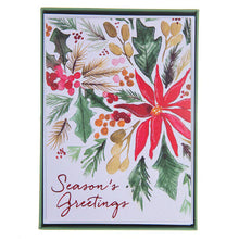 Load image into Gallery viewer, Graphique Poinsettia Large Classic Holiday Boxed Card 15ct
