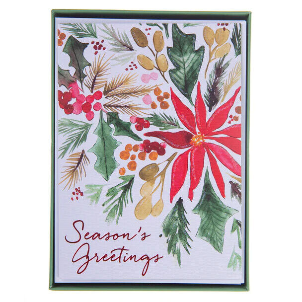 Graphique Poinsettia Large Classic Holiday Boxed Card 15ct