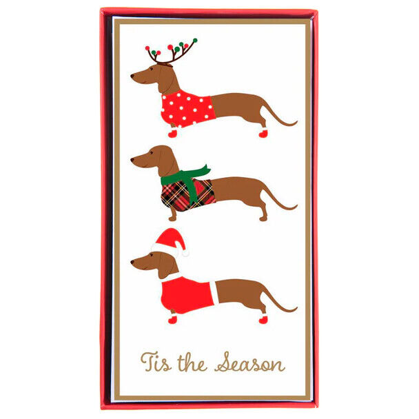 Graphique Weiner Dogs Money Holder Holiday Boxed Card 15ct