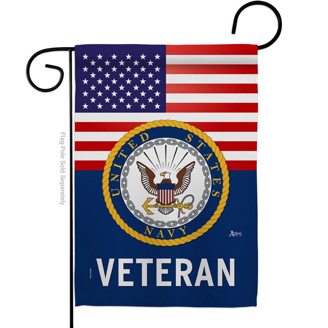 Two Group Flag US Navy Veteran Armed Forces Military USA Decor Flag