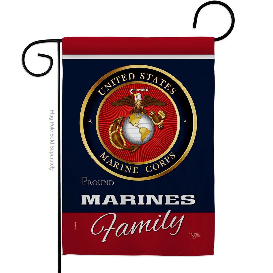 Two Group Flag Proudly Family Armed Forces Military Marine Corps Decor Flag