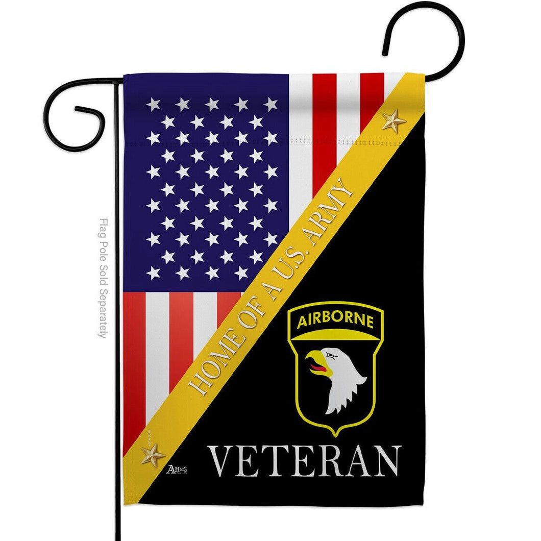 Two Group Flag Home of 101st Airborne Military Army Veteran USA Decor Flag