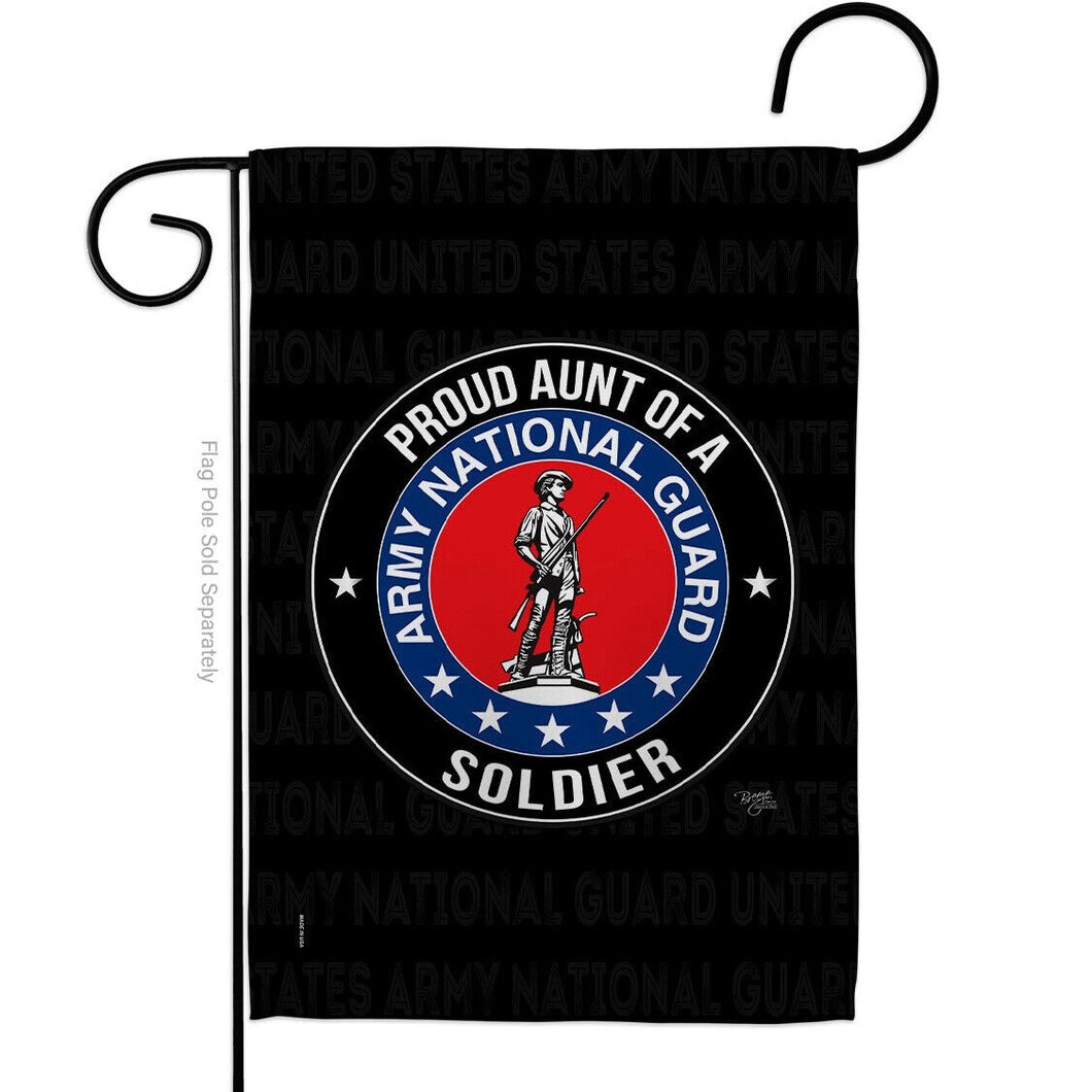 Two Group Flag Army Proud Aunt Soldier Military National Guard Decor Flag