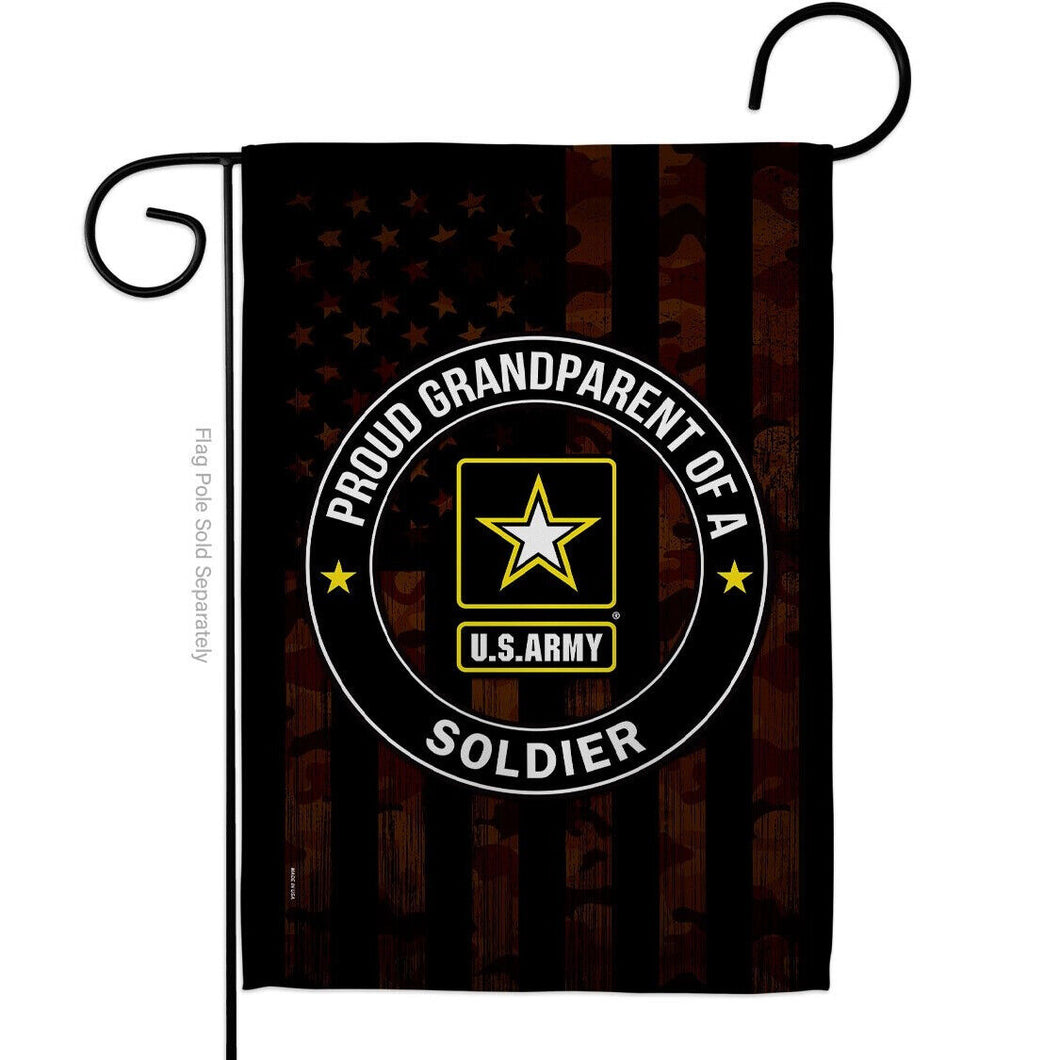 Two Group Flag Proud Grandparent Army Armed Forces Military USA Decor Flag