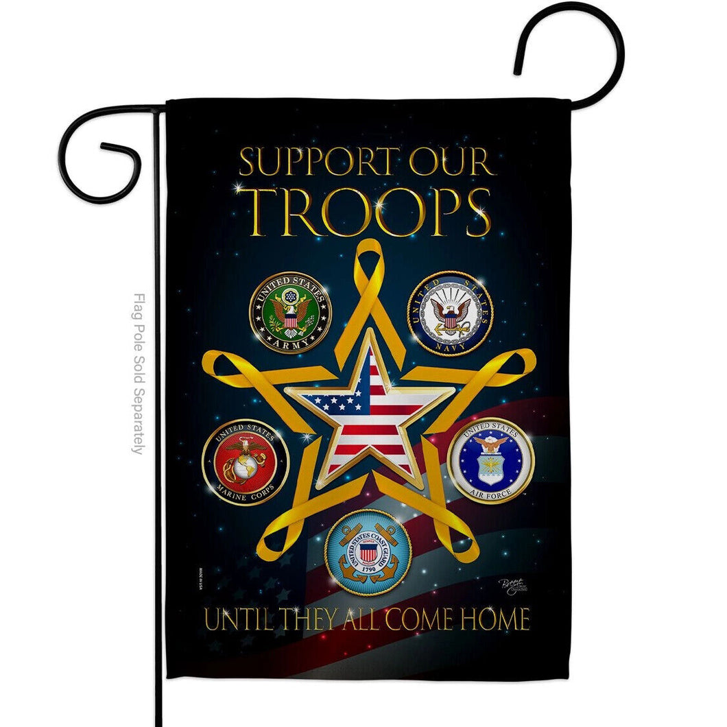 Two Group Flag Support our Military Troops Armed Forces Service Decor Flag