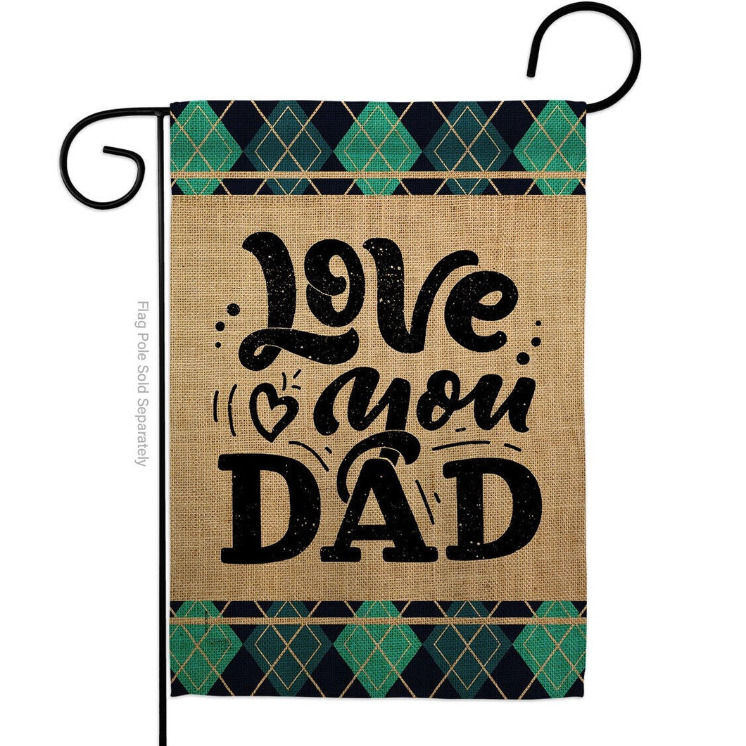 Two Group Flag Love You Dad Family Father Day Decor Flag
