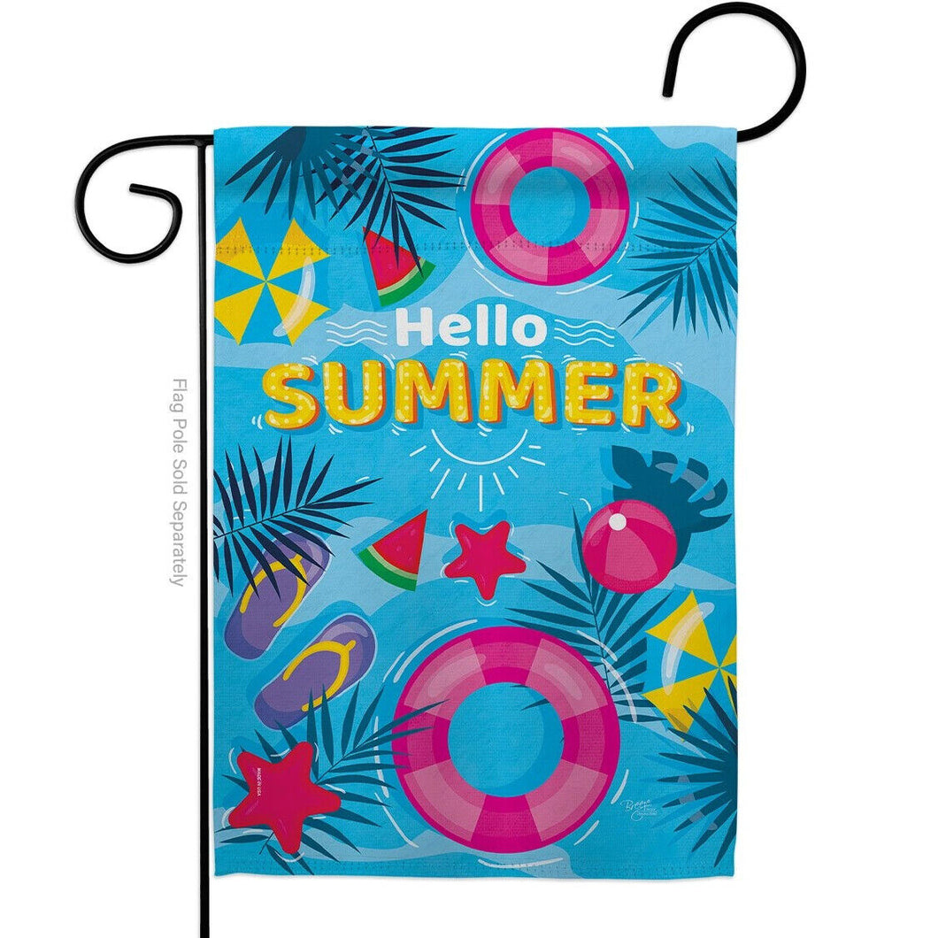 Two Group Flag Summer Chilling Coastal Beach Fun and Sun Decor Flag