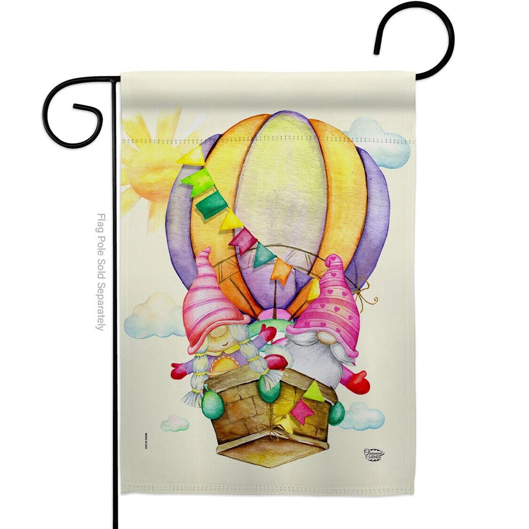 Two Group Flag Gnomes Balloon Summertime Hot Air Gnome Decor Flag