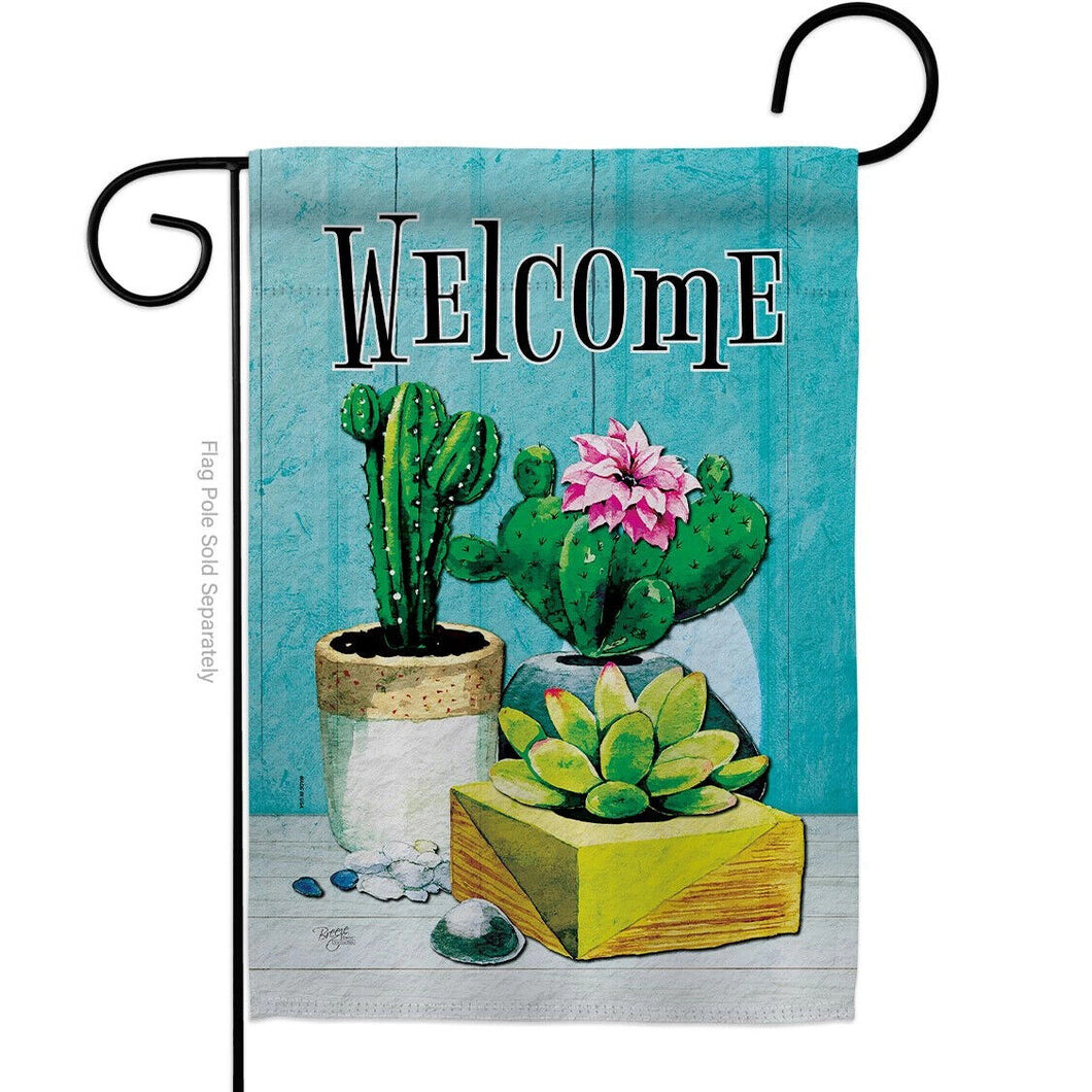Two Group Flag Succulentelcome Country Living Southwest Floral Decor Flag