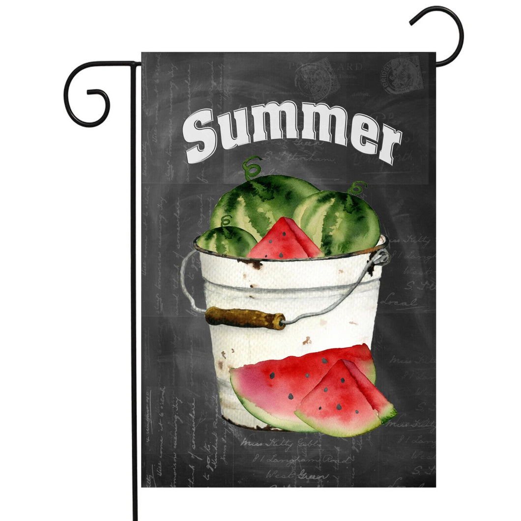 Flags Galore Summeratermelon bucket Garden Flag