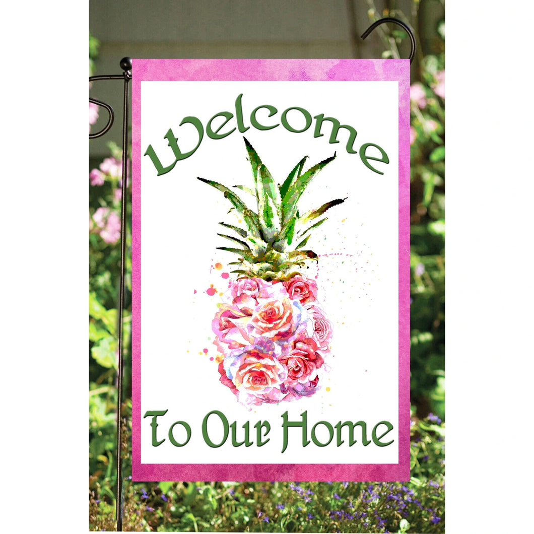 Flags Galoreelcome Pink Pineapple Garden Flag