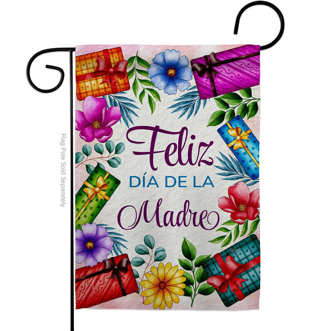 Two Group Flag Flag Feliz Dia De La Madre Mother Day Floral Flower Garden