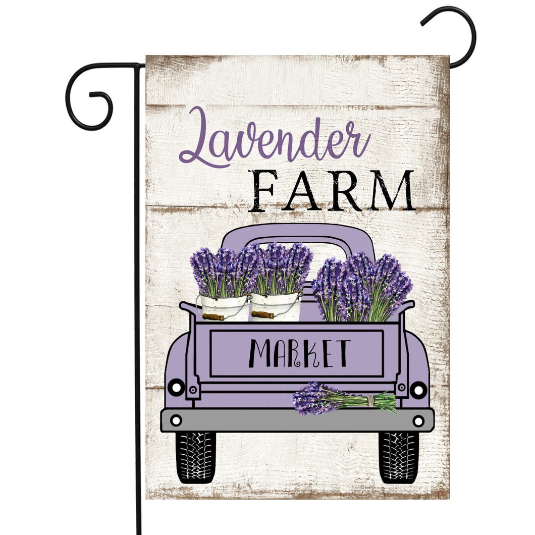 Flags Galore Lavender Farm Purple Truck Garden Flag