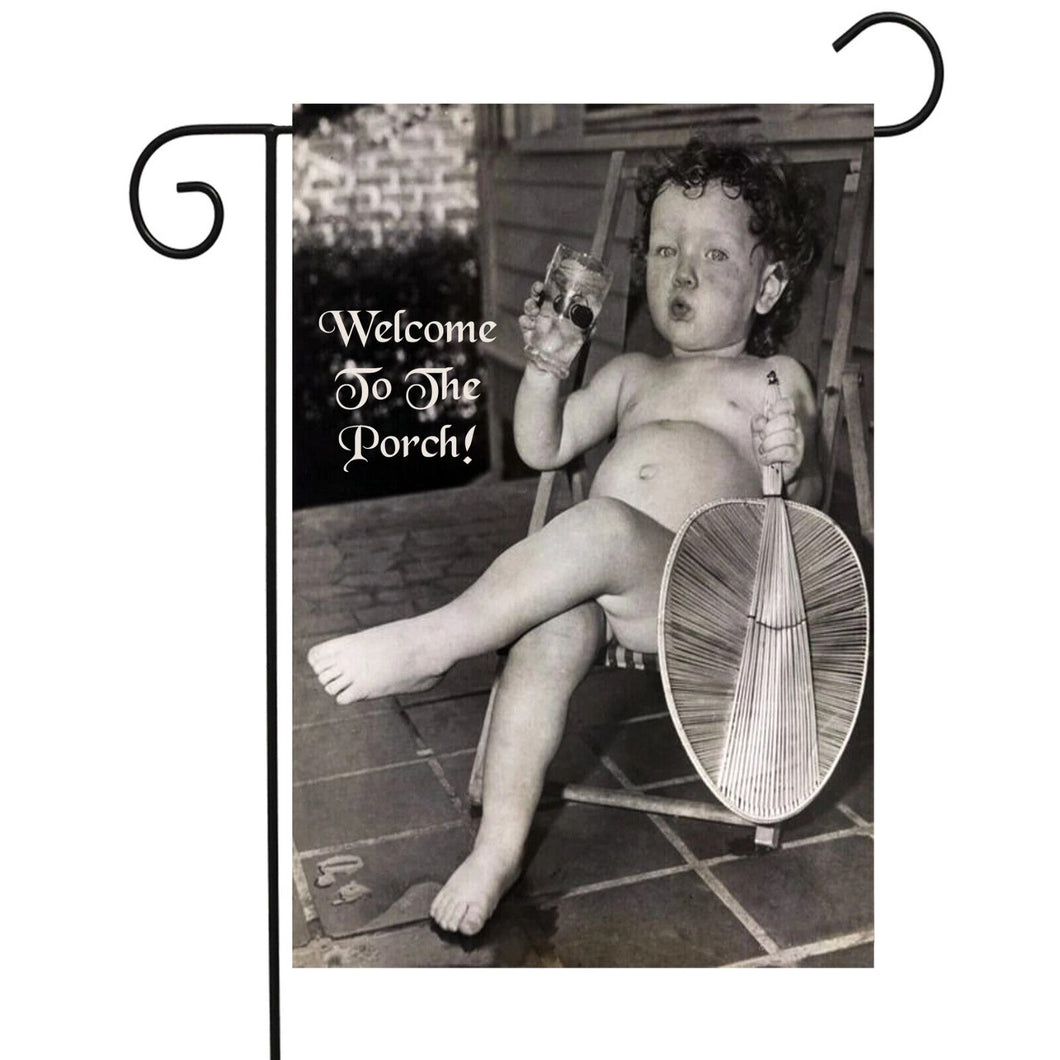 Flags Galoreelcome To The Porch Girlith Drink Garden Flag