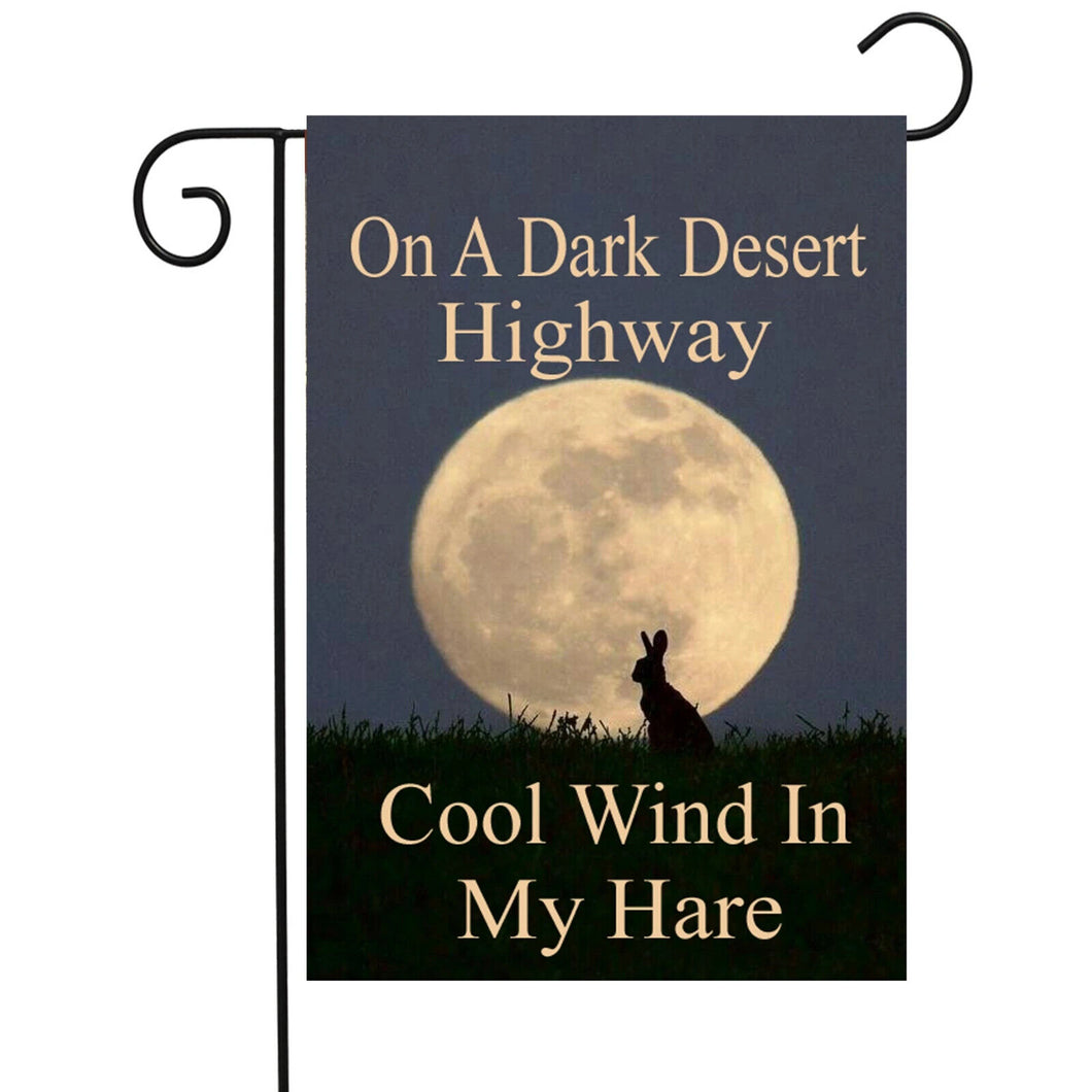Flags Galore Dark Desert Highway HARE Garden Flag