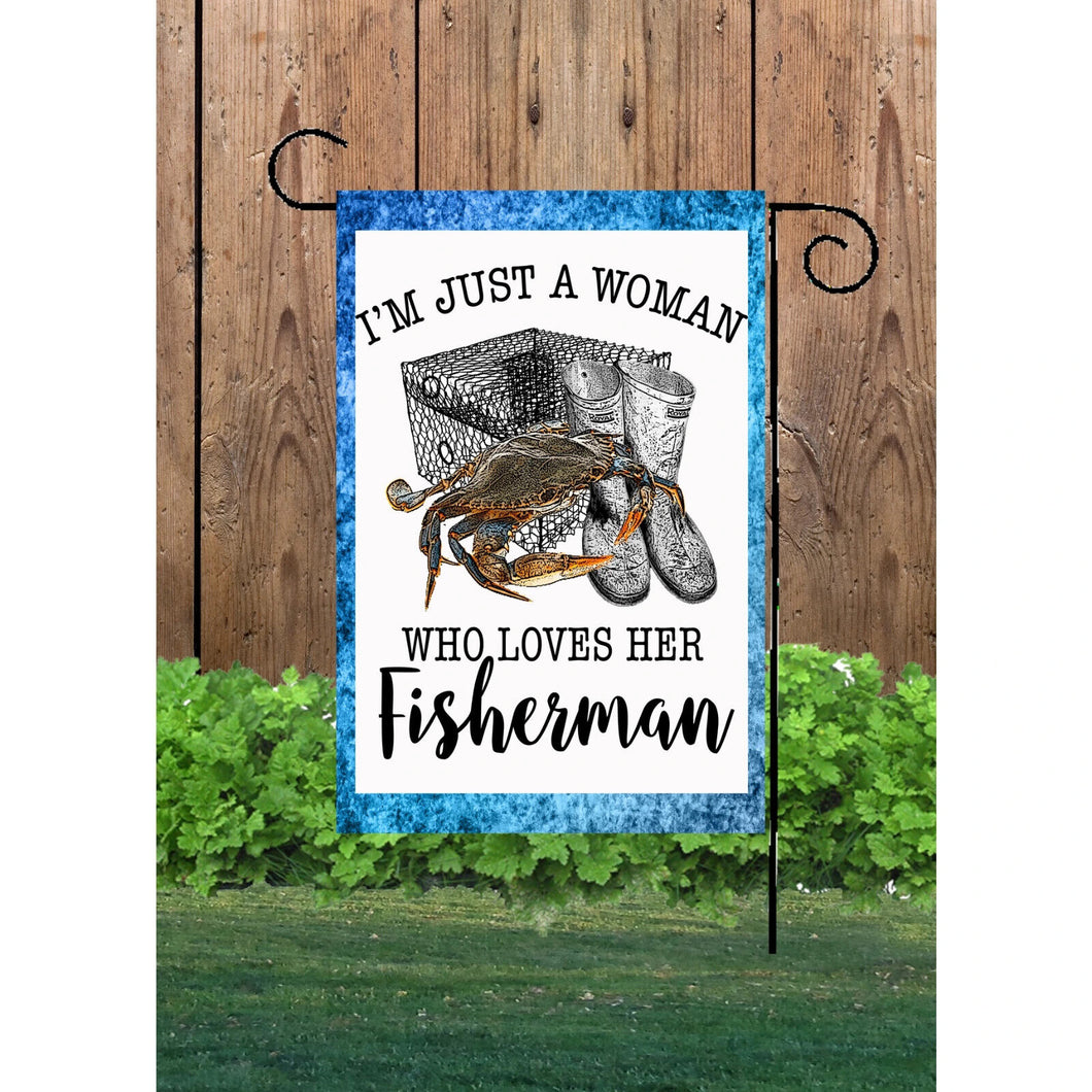 Flags Galoreoman Fisherman Garden Flag