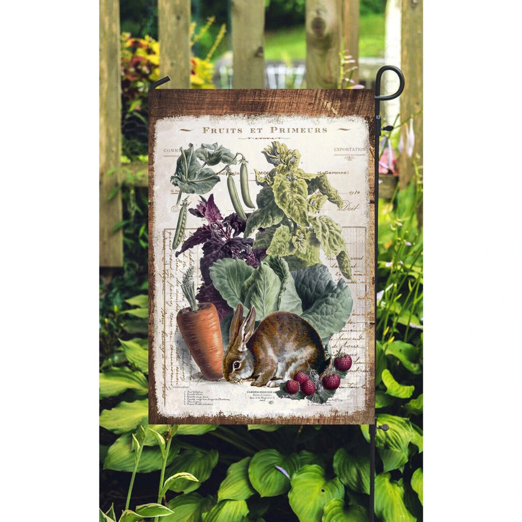 Flags Galore Bunny and Vegetables Garden Flag